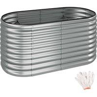 tectake Raised Bed in Silver