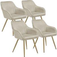 tectake Dining Chair Marilyn Per Piece - Cream/Gold in Cream | Size: 1 Pack