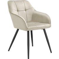 tectake Dining Chair Marilyn Per Piece - Cream/Black in Cream | Size: 1 Pack