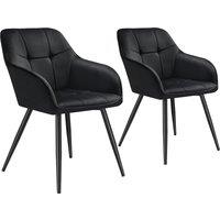 tectake Dining Chair Marilyn Per Piece - Black/Black in Black | Size: 1 Pack