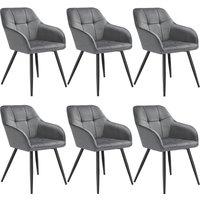 tectake Dining Chair Marilyn Per Piece - Grey/Black in Grey | Size: 1 Pack