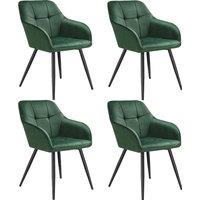 tectake Dining Chair Marilyn Per Piece - Dark Green / Black | Size: 1 Pack