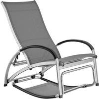 tectake Sun Lounger Avignon - 2 in 1 functions, adjustable backrest in Dark Grey | Size: 1 Seater