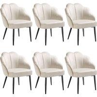 tectake Accent Chair Hellen Per Piece - Cream/Gold in Cream | Size: 1 Pack
