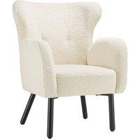 tectake Armchair, Thickly Padded, With Boucl Cover