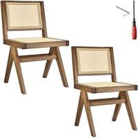 tectake Accent Chair Lizzy Set Of 2 - Light Oak | Size: 2 Pack