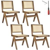 tectake Accent Chair Lizzy Set Of 4 - Light Oak | Size: 4 Pack