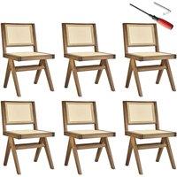 tectake Accent Chair Lizzy Set Of 6 - Light Oak | Size: 6 Pack