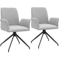 tectake Swivel Chair Daya Set Of 2 - Light Grey | Size: 2 Pack
