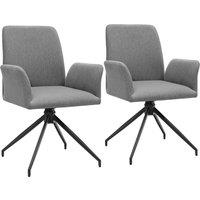 tectake Swivel Chair Daya Set Of 2 - Anthracite in Dark Grey | Size: 2 Pack
