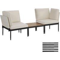 tectake Garden Lounge Set Magaluf in Black | Size: 2 Seater