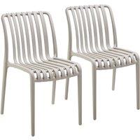 tectake Garden chairs Alcudia - durable, stackable & weather-resistant in Taupe | Size: 2 Seater