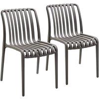 tectake Garden chairs Alcudia - durable, stackable & weather-resistant in Dark Grey | Size: 2 Seater