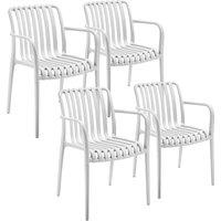 tectake Garden Chairs Alcudia in Cream | Size: 4 Person