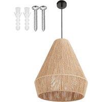 tectake Pendant Light Suri In Jute Fibre & Boho Chic Design in Natural