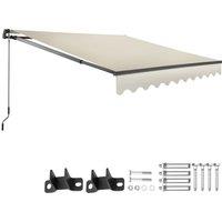 tectake Retractable Awning Ornella in Beige | Size: 250 cm x 200 cm