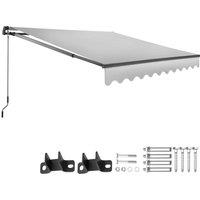 tectake Retractable Awning Ornella in Light Grey | Size: 250 cm x 200 cm