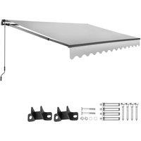 tectake Retractable Awning Ornella in Light Grey | Size: 300 cm x 250 cm