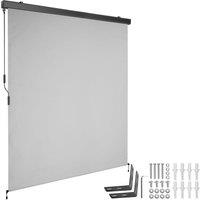 tectake Vertical Awning Eloise in Light Grey | Size: 160 cm x 250 cm