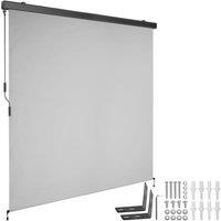 tectake Vertical Awning Eloise in Light Grey | Size: 180 cmx 250 cm