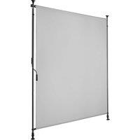 tectake Retractable Awning Taija in Light Grey | Size: 120 cm x 310 cm