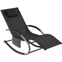 tectake Sun Lounger Taya in Black | Size: 1 Seater