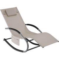 tectake Sun Lounger Taya in Beige | Size: 1 Seater