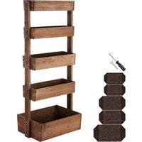 tectake Vertical Planter Flora in Brown