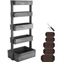 tectake Vertical Planter Flora in Grey