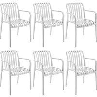 tectake Garden Chairs Alcudia in Cream | Size: 6 Person