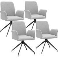 tectake Swivel Chair Daya Set Of 4 - Light Grey | Size: 4 Pack