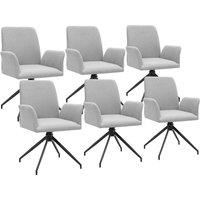 tectake Swivel Chair Daya Set Of 6 - Light Grey | Size: 6 Pack