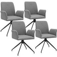 tectake Swivel Chair Daya Set Of 4 - Anthracite in Dark Grey | Size: 4 Pack