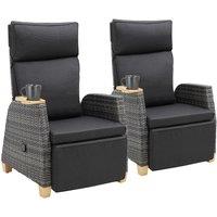 tectake Garden Chair Pescara in Grey | Size: 2 Seater