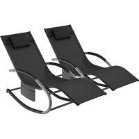 tectake Sun Lounger Taya in Black | Size: 2 Seater