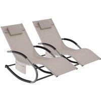 tectake Sun Lounger Taya in Beige | Size: 2 Seater