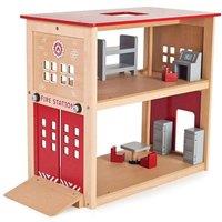 Tidlo Fire Station Playset in Red