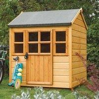 Rowlinsons Little Lodge, Playhouse, Wendy House - L118.4 x W125 x H148 cm in Brown