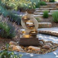 Charles Bentley Nile Cascading Water Feature - Mains Powered in Bronze