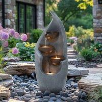 Charles Bentley Tiber Cascading Water Feature - Mains Powered in Grey