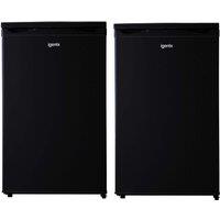 Igenix Freestanding Under Counter Larder Fridge & Freezer Set in Black