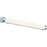 Netlighting Moda Bathroom Wall 1 Light IP44 15W White Ribbed & Chrome Effect in Grey