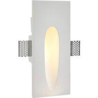 Netlighting Zeke Recessed Wall Light Trimless Rectangular 1.5W White Plaster