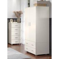 Core Products Lido 2 Door, 2 Drawer Low Wardrobe in White