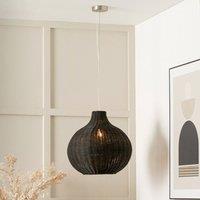 Ruma Rattan Dome Pendant Ceiling Light in Black