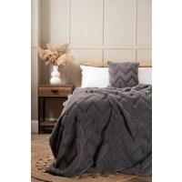 BHS Cheveron Throw in Charcoal