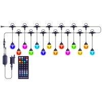 Netagon Decorative Colour Changing IP68 RGB + W APP & IR Remote Controlled 14 Lamp Festoon Light 13m