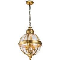 Netlighting Feiss Adams Spherical Pendant Ceiling Light Burnished Brass in Yellow