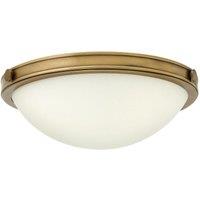 Netlighting Collier 2 Light Small Ceiling Flush Light Brass E27 in Yellow
