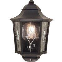 Netlighting Norfolk 1 Light Outdoor Wall Half Lantern Light Black IP44 E27